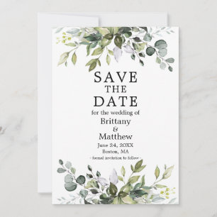 Botanische Landschaft Wasserfarben Save The Date