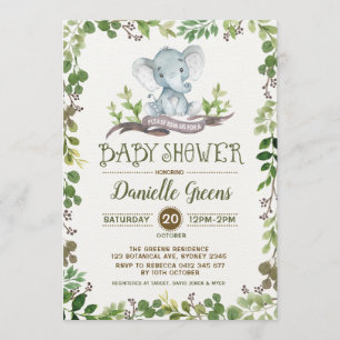 Botanische Laub-Grün-Babyparty laden ein Einladung