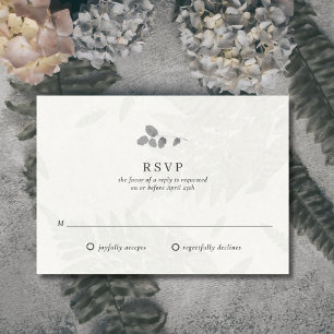 Botanische Leaf Monogram Wedding RSVP Card Karte