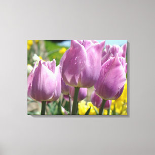 Botanische Leinwanddrucke Lila Tulpenblüten Leinwanddruck