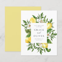 Botanische Lemon-Blüten-Rahmen Save the Date