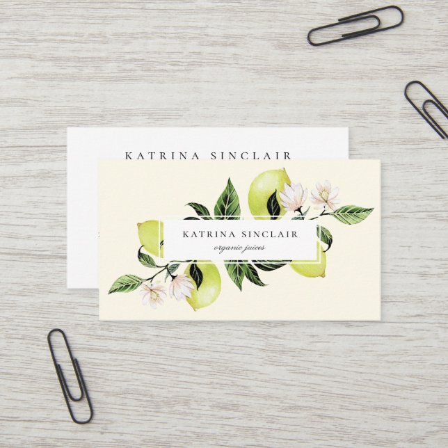 Botanische Lemons-Visitenkarte Visitenkarte (Vorderseite/Rückseite Beispiel)