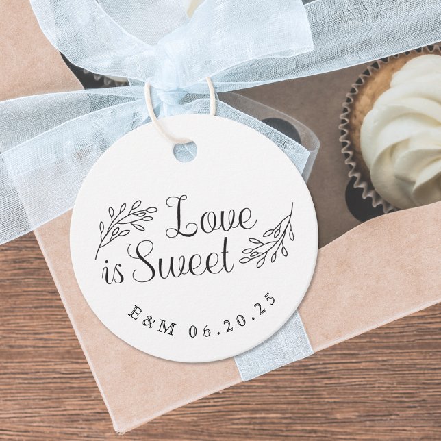 Botanische Liebe ist eine süße Hochzeitsrunde Geschenkanhänger (Von Creator hochgeladen)