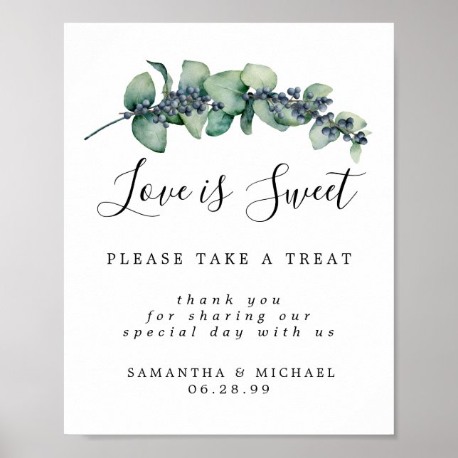 Botanische Liebe ist süße Hochzeitsnacht Bar Poster (Vorne)