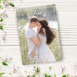 Botanische Liebe und Dank individueller Foto Hochz Dankeskarte