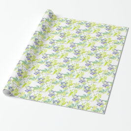 Botanische lila Aquarellkunst Geschenkpapier