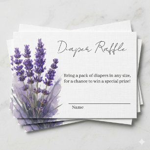 Botanische lila Lavendel-Baby-Party-Windel-Raffle Begleitkarte