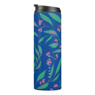 Botanische lila Wirbelsäule Thermosbecher