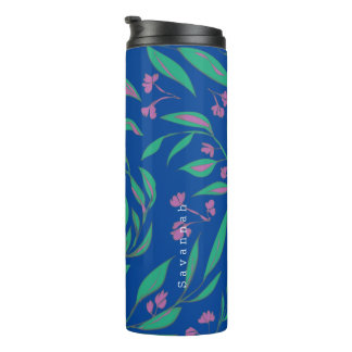 Botanische lila Wirbelsäule Thermosbecher