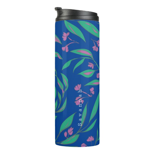 Botanische lila Wirbelsäule Thermosbecher (Nach rechts gedreht)