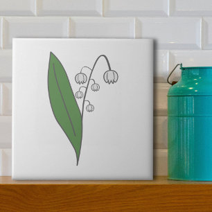 Botanische Lily der Blume Valley Pastel Fliese