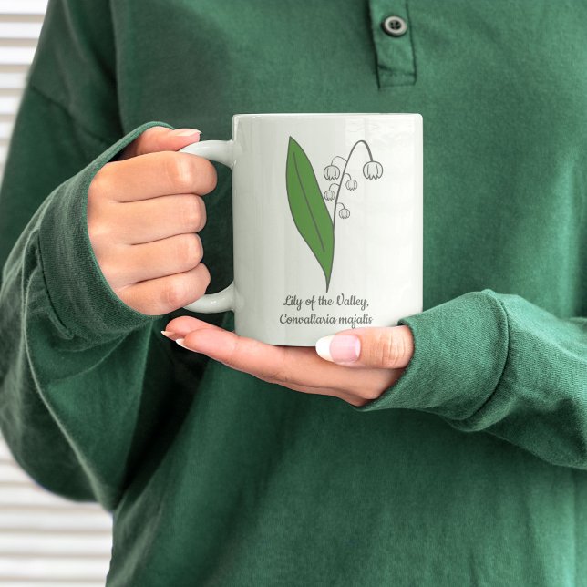 Botanische Lily der Blume Valley Pastel Kaffeetasse (Botanical Lily of the Valley Mug)