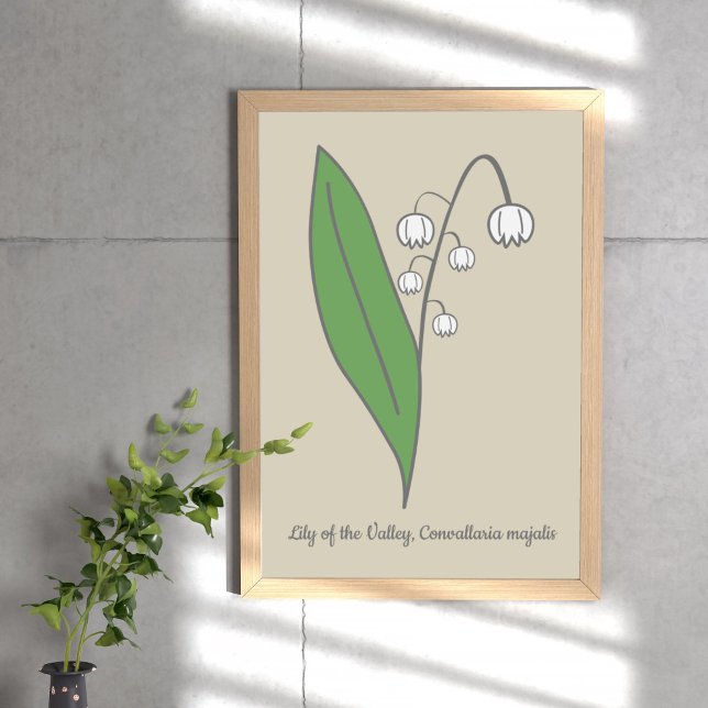 Botanische Lily der Blume Valley Pastel Poster (Botanical Lily of the Valley Poster)