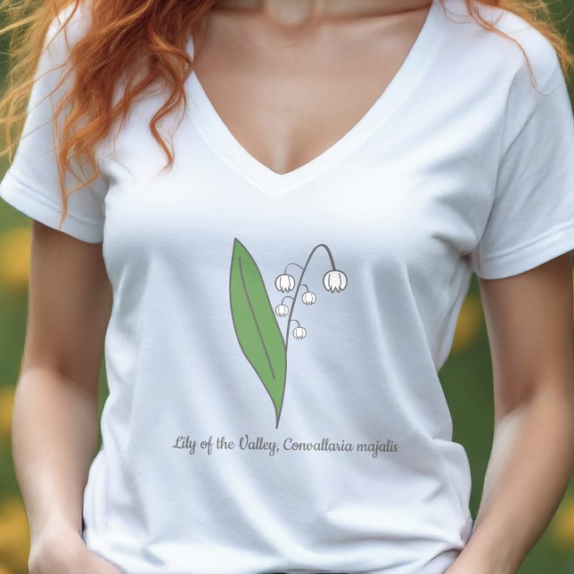 Botanische Lily der Blume Valley Pastel T-Shirt (Botanical Lily of the Valley Pastel Flower T-Shirt)