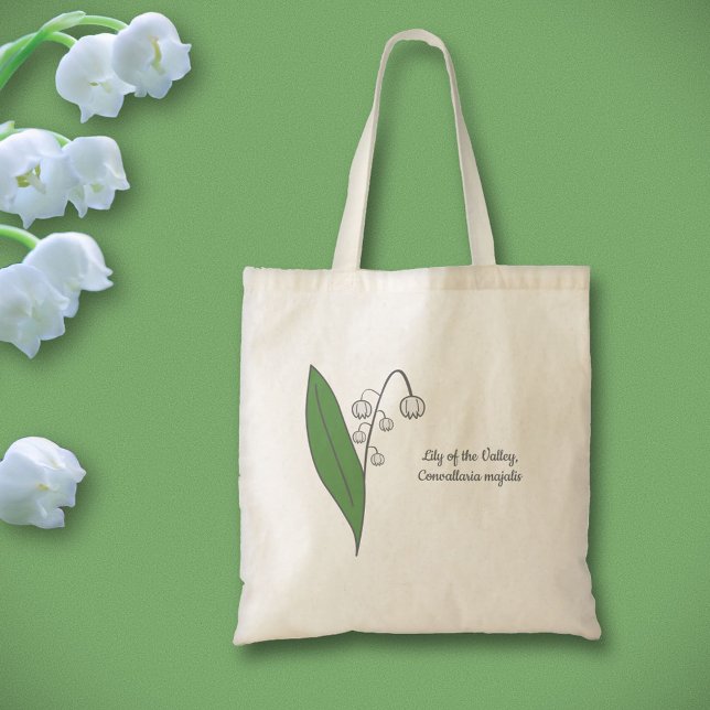 Botanische Lily der Blume Valley Pastel Tragetasche (Botanical Lily of the Valley Tote Bag)