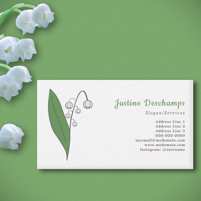 Botanische Lily der Blume Valley Pastel Visitenkarte (Botanical Lily of the Valley Business Card)