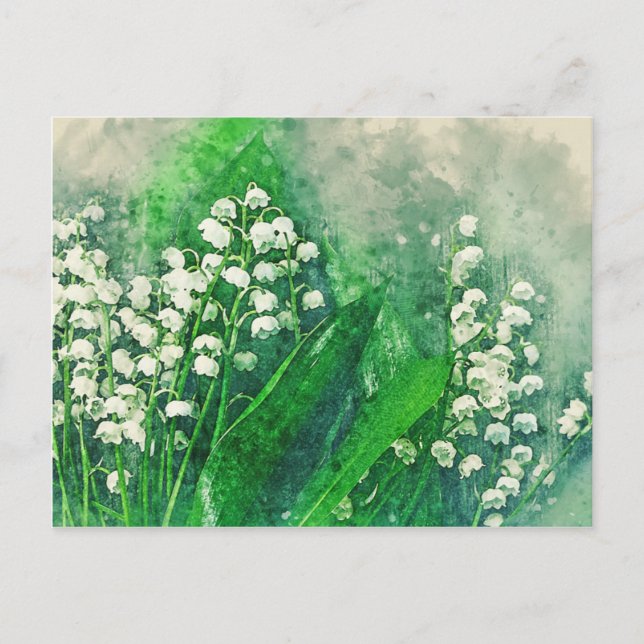 Botanische Lily des Tales Postkarte (Vorderseite)