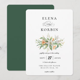 Botanische Lily Floral Bouquet Hochzeit Einladung