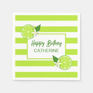 Botanische Limone Zitrusfrüchte Sommer Geburtstag Serviette