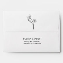 Botanische Linie Art Rücksendeadresse Hochzeitsums