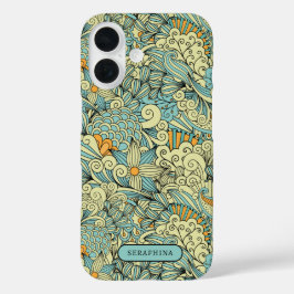 Botanische Linie nach hinten, Personalisiert Zeich iPhone 16 Hülle