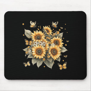 Botanische Malerei von Sonnenblumen Mousepad