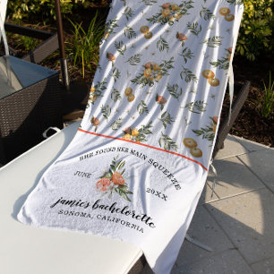Botanische Mandarine   Citrus Bachelorette Weekend Strandtuch