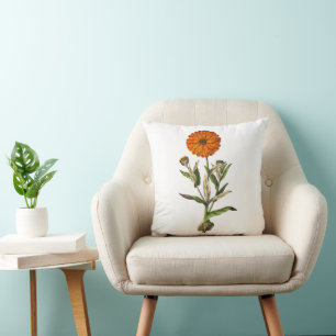 Botanische Marigold-Blume Kissen