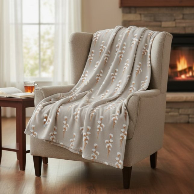 Botanische Minimalistische Baumwollabteilung Fleecedecke (Von Creator hochgeladen)