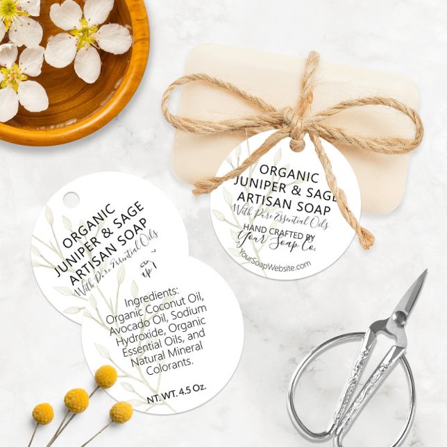 Botanische 🌿 moderne Seifenhänge Tags Geschenkanhänger (Watercolor Botanical 🌿 Modern Soap Hang Tags
)