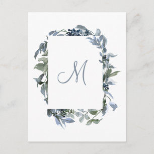 Botanische Monogramm Hochzeit Einladende Postkarte