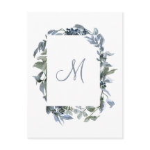 Botanische Monogramm Hochzeit Einladende Postkarte