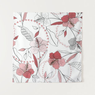 Botanische Motive: Abgeschiedene Blume Vintag Wandteppich