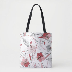 Botanische Motive. Abgeschiedene nahtlose Blume Tasche