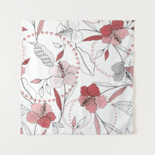 Botanische Motive. Abgeschiedene nahtlose Blume Wandteppich