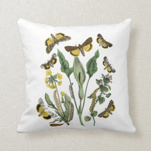 Botanische Motte und Schmetterlingskissen Kissen