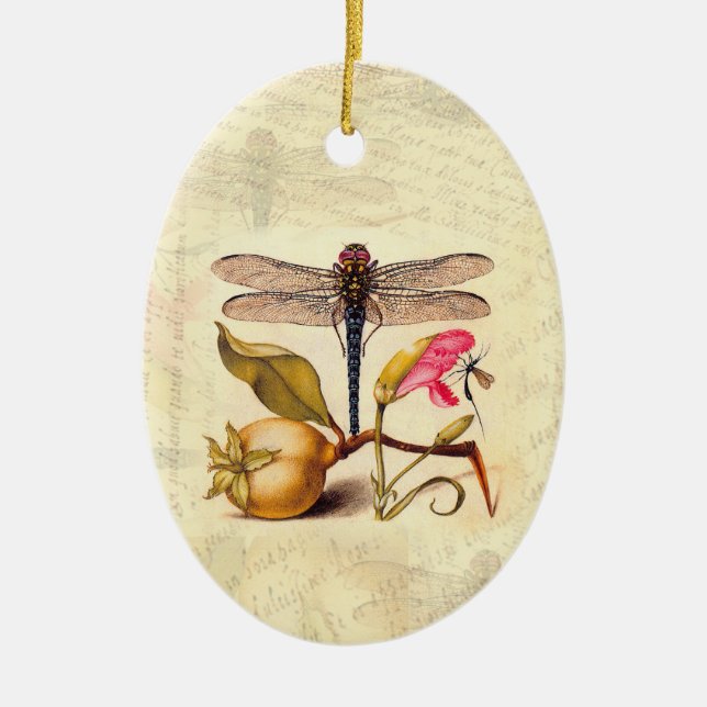 Botanische Natur der Libelle Keramikornament (Vorne)