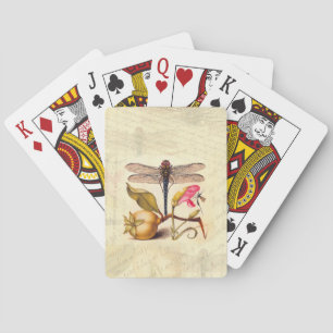 Botanische Natur der Libelle Spielkarten