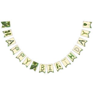 Botanische Natur glücklich Geburtstag Wimpelkette