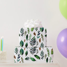 Botanische Natur in Grünblättern Geschenkpapier