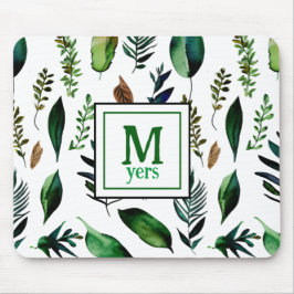 Botanische Natur in Grünblättern Personalisiert Mousepad