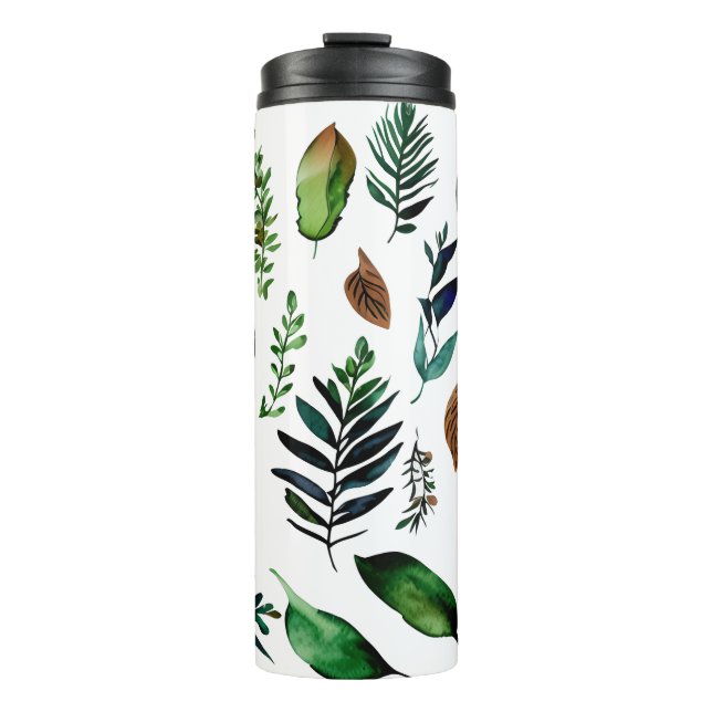 Botanische Natur in Grünblättern Thermosbecher (Vorderseite)