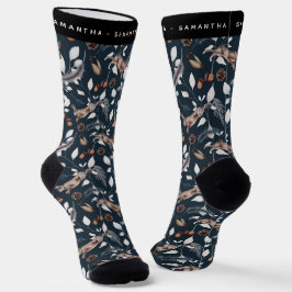 Botanische Natur Waldkaninchen Personalisiert Socken
