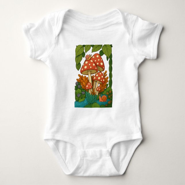 Botanische Naturkunst Baby Strampler (Vorderseite)