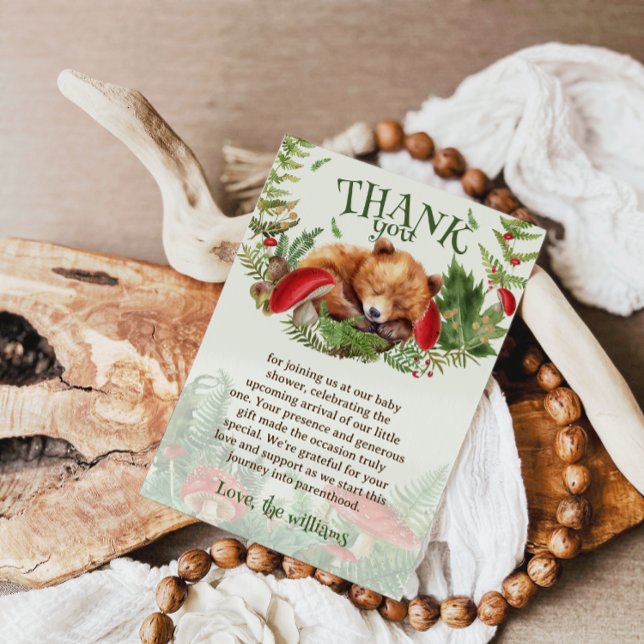 Botanische Niedliche Bärendusche Dankeskarte (Von Creator hochgeladen)