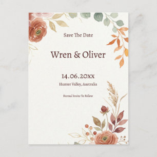 Botanische Olivenzweig-Hochzeitskarte Postkarte