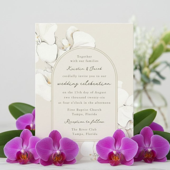 Botanische Orchideenhochzeit Einladung (Botanical Orchid Floral Digital Wedding Invitation)