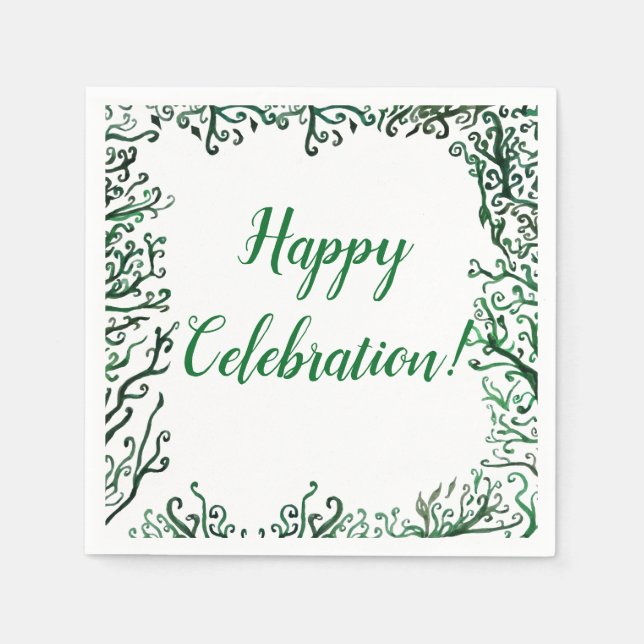 Botanische Ornamente Papier Napkins Serviette (Vorderseite)