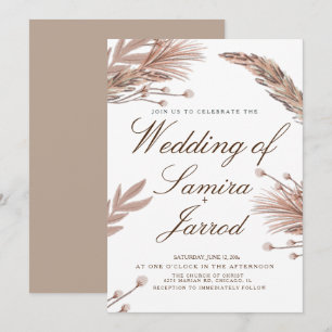 Botanische Pampas Hand Drawn Botanische Hochzeit Einladung
