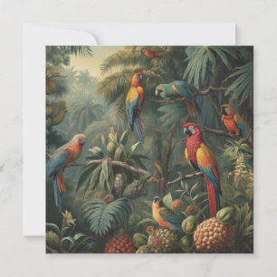 Botanische Papageienlandschaft und Ananas